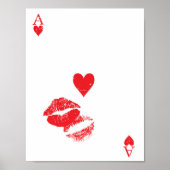 Ace Of Hearts Kus Het spelen van Kaart Wall Poster (Voorkant)