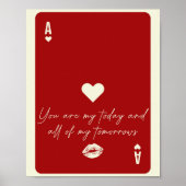 Ace of Hearts Love Quote Aesthetische trendy muur Poster (Voorkant)
