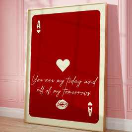 Ace of Hearts Love Quote Aesthetische trendy muur Poster