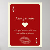 Ace of Hearts Love You Meer Romantisch Spelen Kaar Poster (Voorkant)