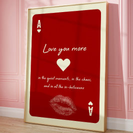Ace of Hearts Love You Meer Romantisch Spelen Kaar Poster