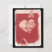 Ace of Hearts play Card Game Party Invitation Kaart (Voorkant)
