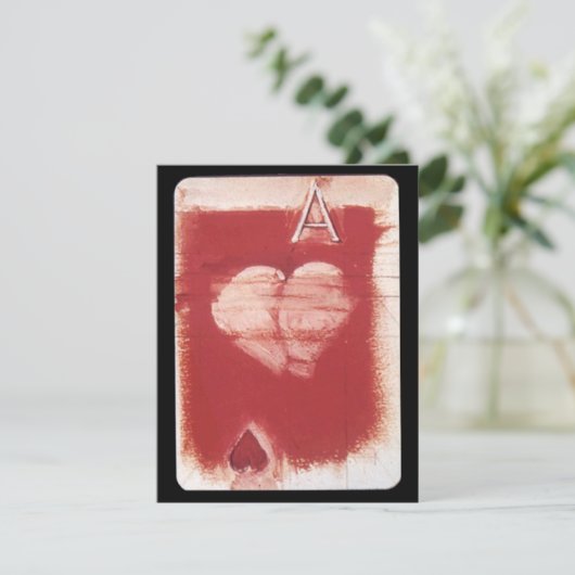 Ace of Hearts play Card Game Party Invitation Kaart (Staand voorkant)