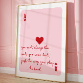 Ace of Hearts Poker Roze Esthetische Quote Poster