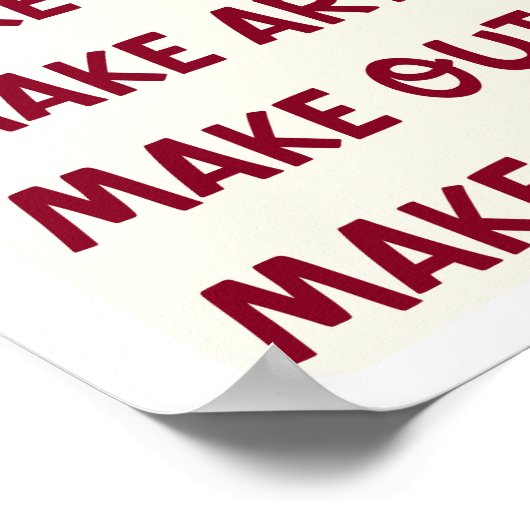 Ace of Hearts Poster Make Love Make Art Typography (Hoek)