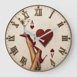 Ace of Hearts Red High Heels Martini Glass Grote Klok