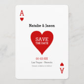 Ace of Hearts Save the Date Wedding Notice (Voorkant)