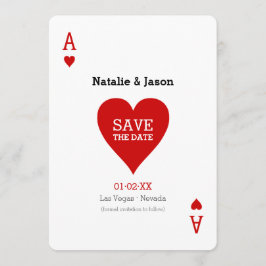 Ace of Hearts Save the Date Wedding Notice