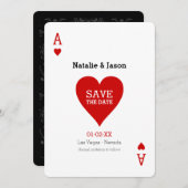 Ace of Hearts Save the Date Wedding Notice (Voorkant / Achterkant)