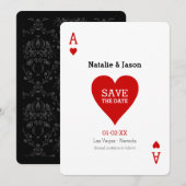 Ace of Hearts Save the Date Wedding Notice (Voorkant / Achterkant)