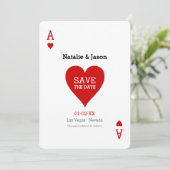 Ace of Hearts Save the Date Wedding Notice (Staand voorkant)