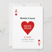 Ace of Hearts Save the Date Wedding Notice (Voorkant)