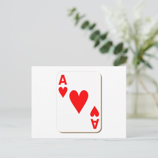Ace of Hearts-speelkaart Briefkaart (Staand voorkant)