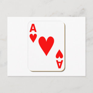 Ace of Hearts-speelkaart Briefkaart