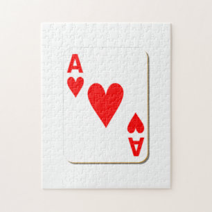 Ace of Hearts-speelkaart Legpuzzel