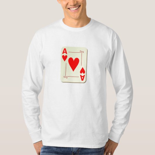 Ace of Hearts-speelkaart T-shirt (Voorkant)