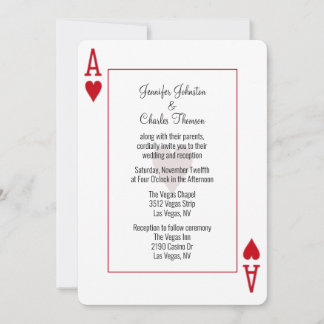 Ace of Hearts Wedding Kaart