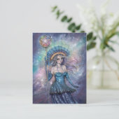 Ace of Pentacles Tarot Art beroemd gemaakt door Mo Briefkaart (Staand voorkant)