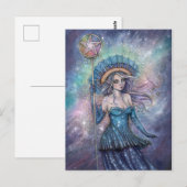 Ace of Pentacles Tarot Art beroemd gemaakt door Mo Briefkaart (Voorkant / Achterkant)