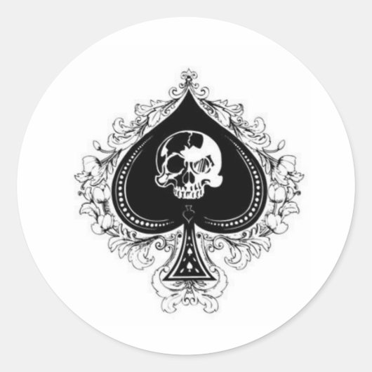 ace_of_spades1 ronde sticker (Voorkant)