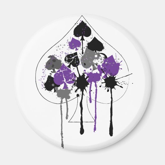 Ace of Spades Aromantic Asexual Pride Magneet (Voorkant)