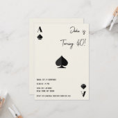 Ace of Spades Birthday Card | Playing Card Party T Kaart (Voorkant / Achterkant in situ)