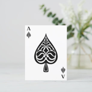 Ace of Spades Black and White Spelling Kaart