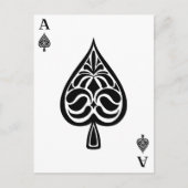 Ace of Spades Black and White Spelling Kaart (Voorkant)