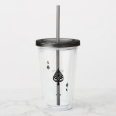 Ace of Spades Black and White Spelling Kaart Acryl Drinkbeker (Voorkant)