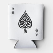 Ace of Spades Black and White Spelling Kaart Blikjeskoeler (Voorkant)