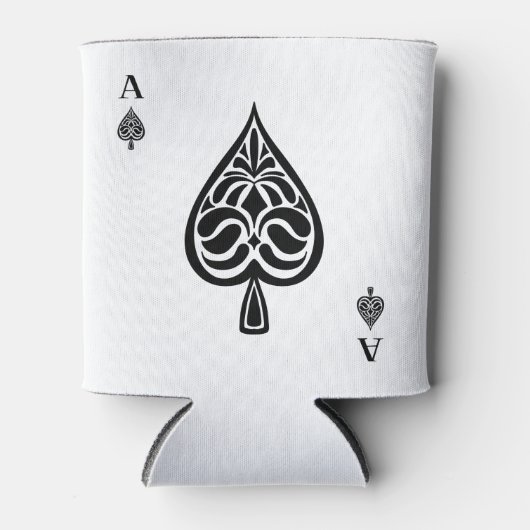 Ace of Spades Black and White Spelling Kaart Blikjeskoeler (Voorkant)