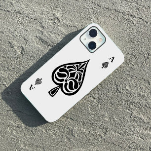 Ace of Spades Black and White Spelling Kaart Case-Mate iPhone 14 Hoesje