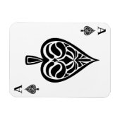 Ace of Spades Black and White Spelling Kaart Magneet (Horizontaal)