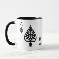 Ace of Spades Black and White Spelling Kaart