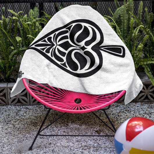 Ace of Spades Black and White Spelling Kaart Strandlaken