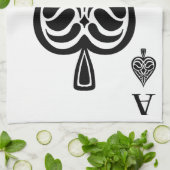 Ace of Spades Black and White Spelling Kaart Theedoek (Gevouwen)