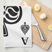 Ace of Spades Black and White Spelling Kaart Theedoek (Quarter Fold)