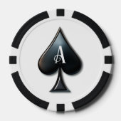 Ace of Spades Casino Deck of Paring Cards Poker Chips (Voorkant)