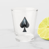 Ace of Spades Casino Deck of Paring Cards Shot Glas (Voorkant)