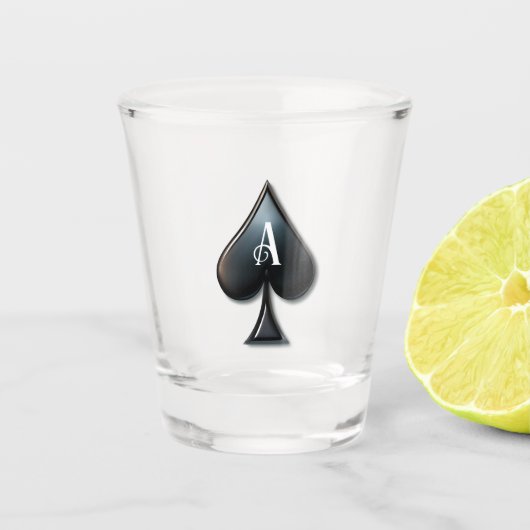Ace of Spades Casino Deck of Paring Cards Shot Glas (Voorkant)