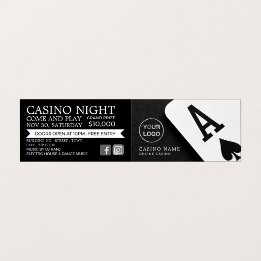 Ace of Spades, Casino Manager Gedetailleerd Visitekaartje (Buitenkant ongevouwen)