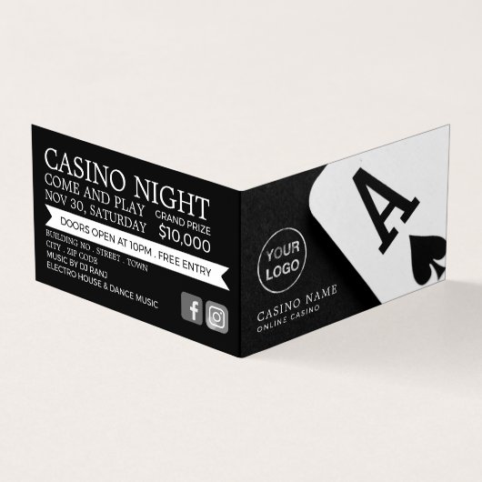 Ace of Spades, Casino Manager Gedetailleerd Visitekaartje (Buitenkant)