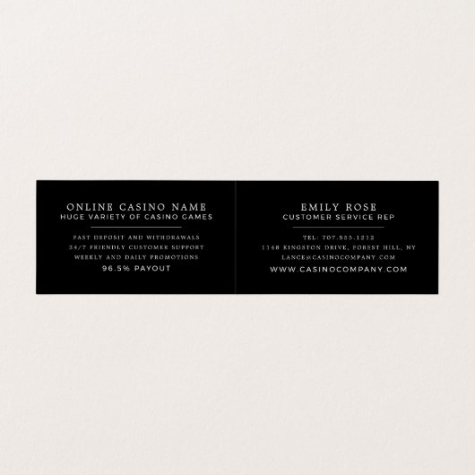 Ace of Spades, Casino Manager Gedetailleerd Visitekaartje (Binnenkant ongevouwen)