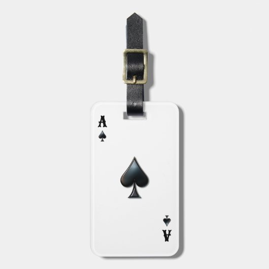 Ace of Spades Casino Poker Deck of Speekkaarten Bagagelabel (Voorkant verticaal)