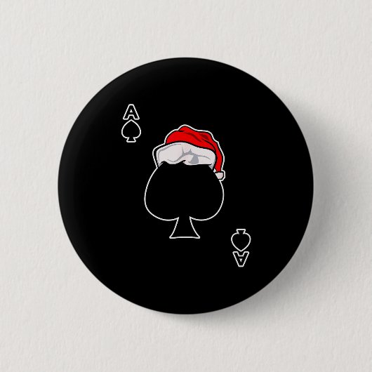 Ace Of Spades Christmas Gift Playing & Deck Of Ronde Button 5,7 Cm (Voorkant)