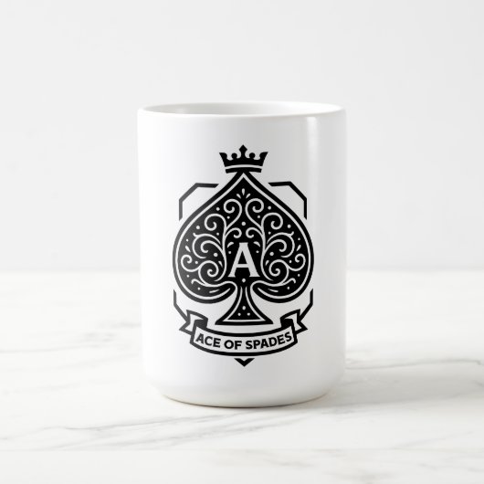 Ace of Spades Crest — Crowned Filigree Koffiemok (Center)