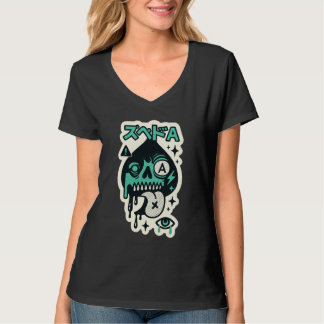 Ace of Spades — Drip-Skull Katakana T-shirt