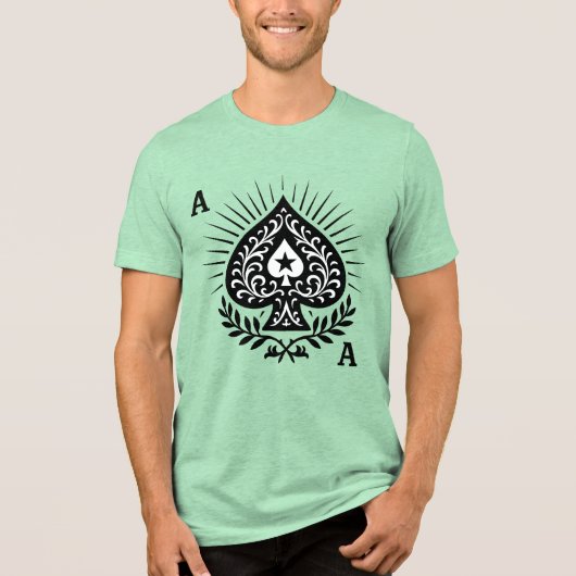 Ace of Spades — Filigree Star & Laurel Tri-Blend Shirt (Voorkant)