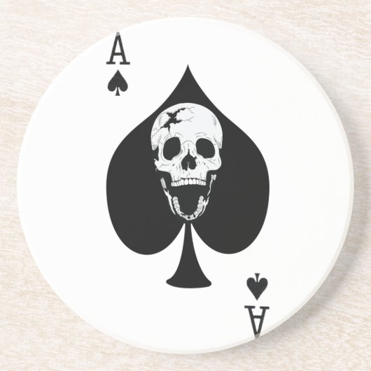 Ace of Spades Fractured Skull Zandsteen Onderzetter (Voorkant)