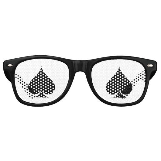 Ace of spades Halloween poker party shades Retro Zonnebril (Voorkant)
